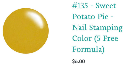 135 Sweet Potato Pie vernis à stamping - Ongles Elaine Lemay