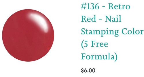 136 Retro Red vernis à stamping - Ongles Elaine Lemay