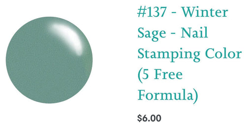 137 Winter Sage vernis à stamping - Ongles Elaine Lemay