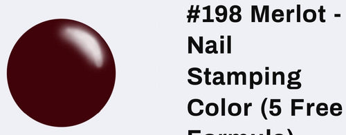 198 Merlot vernis à stamping - Ongles Elaine Lemay