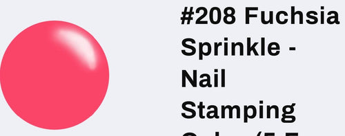 208 Fuchsia Sprinkle vernis à stamping - Ongles Elaine Lemay