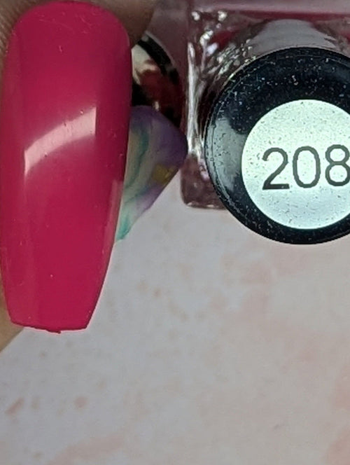 208 Fuchsia Sprinkle vernis à stamping - Ongles Elaine Lemay