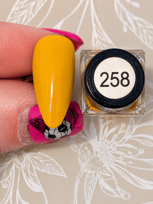 258 Golden Hour vernis à stamping - Ongles Elaine Lemay
