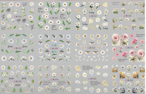 Water decals 12 motifs Marguerite