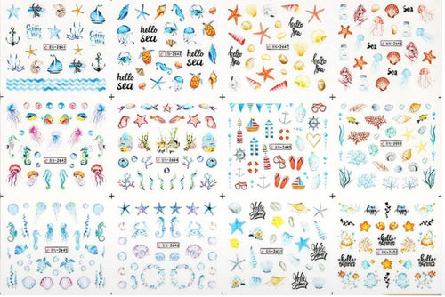 Water decals 12 different ocean theme designs