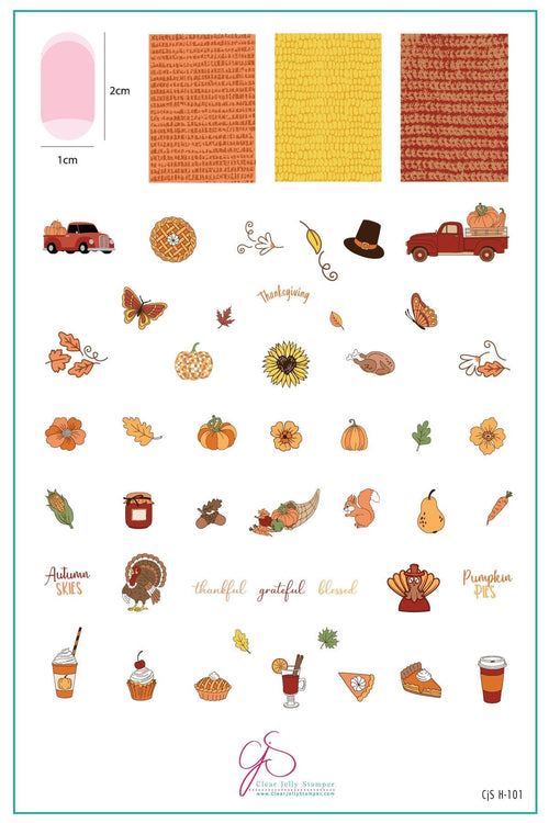 CJS-H-101 Autumn Skies, Pumpkin pies - Ongles Elaine Lemay 