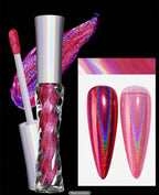 Poudre chromée Rose Bonbon - Ongles Elaine Lemay 