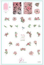 CJS-337 Watercolor Floral Cascade - Ongles Elaine Lemay 