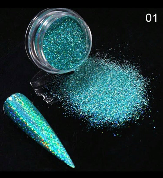 Poudre holo turquoise