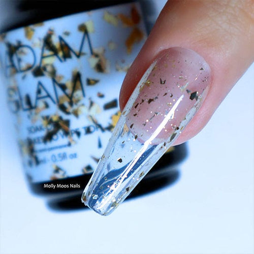 Touches of  gold top coat - Ongles Elaine Lemay 