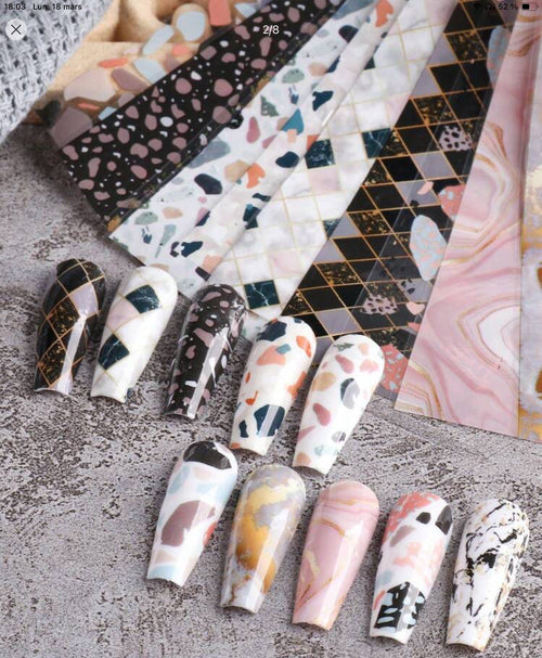Foil en sachet marbré 2024 - Ongles Elaine Lemay 
