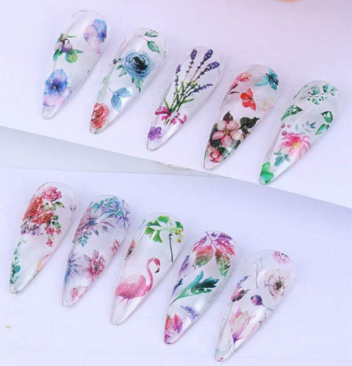 Foil fleurs 2024 - Ongles Elaine Lemay 