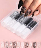 Foil Dentelle noire et blanche - Ongles Elaine Lemay 