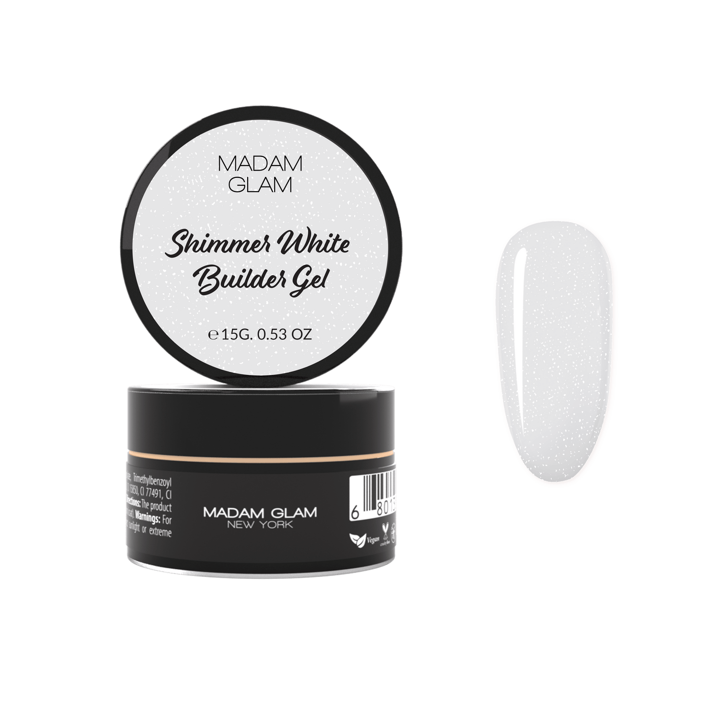 Builder gel Shimmer White en pot 15g