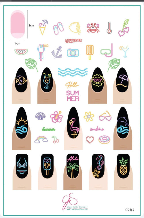 CJS-366 Neon Summer - Ongles Elaine Lemay 