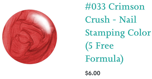 #033 Crimson Crush vernis à stamping - Ongles Elaine Lemay 