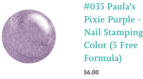 #035 Paula’s Pixie Purple vernis à stamping - Ongles Elaine Lemay 