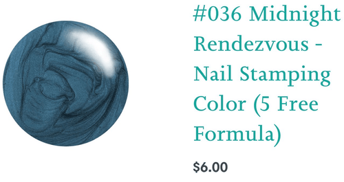 #036 Midnight Rendezvous vernis à stamping - Ongles Elaine Lemay 