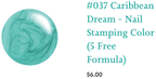 #037 Caribbean Dream vernis à stamping - Ongles Elaine Lemay 