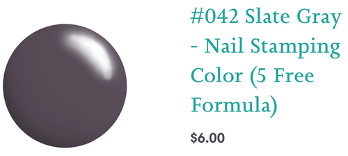 #042 Slate Grey vernis à stamping - Ongles Elaine Lemay 
