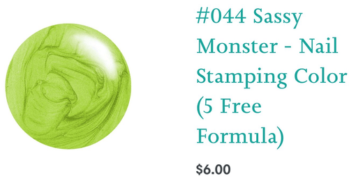 #044 Sassy Monster vernis à stamping - Ongles Elaine Lemay 