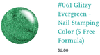 #061 Glitzy Evergreen vernis à stamping - Ongles Elaine Lemay 