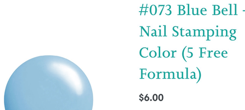 #073 Blue Bell vernis à stamping - Ongles Elaine Lemay 