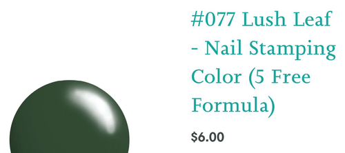 #077 Lush Leaf vernis à stamping - Ongles Elaine Lemay 