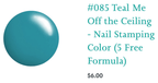 #085 Teal me off the ceiling vernis à stamping - Ongles Elaine Lemay 