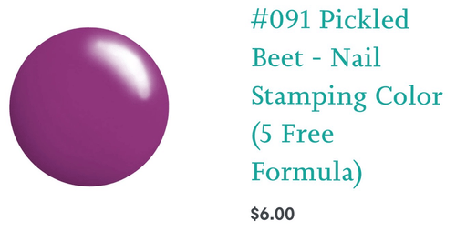 #091 Pickled Beet vernis à stamping - Ongles Elaine Lemay 