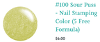 #100 Sour Puss vernis à stamping - Ongles Elaine Lemay 