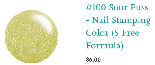 #100 Sour Puss vernis à stamping - Ongles Elaine Lemay 