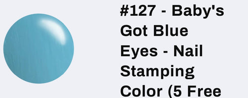 #127 Baby’s got blue eyes vernis à stamping - Ongles Elaine Lemay 