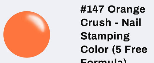 #147 Orange Crush vernis à stamping - Ongles Elaine Lemay 