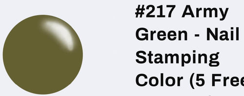 #217 Army Green vernis à stamping - Ongles Elaine Lemay 