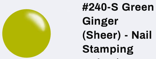 #240-S Green Ginger (sheer) vernis à stamping - Ongles Elaine Lemay 