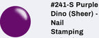 #241-S Purple Dino (sheer) vernis à stamping - Ongles Elaine Lemay 