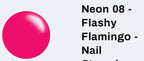 #N08 Flashy Flamingo neon vernis à Stamping - Ongles Elaine Lemay 