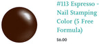 #113 Espresso vernis à stamping - Ongles Elaine Lemay 