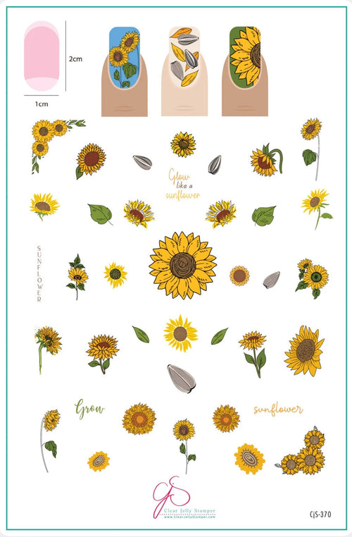 CJS-370 Glow like a Sunflower - Ongles Elaine Lemay 