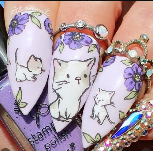 CJS-293 Sweet Spring Kitties - Ongles Elaine Lemay 