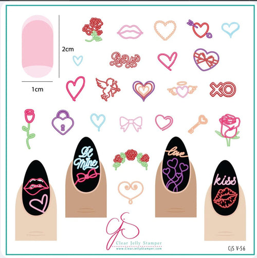 CJS-V-56 Neon Love - Ongles Elaine Lemay 