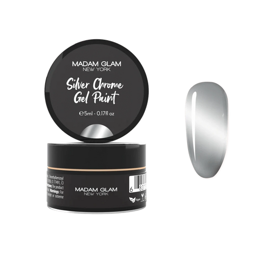 Gel Paint Silver Chrome - Ongles Elaine Lemay 