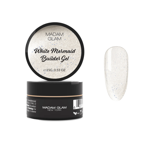 Builder gel White Mermaid en pot 15g - Ongles Elaine Lemay 