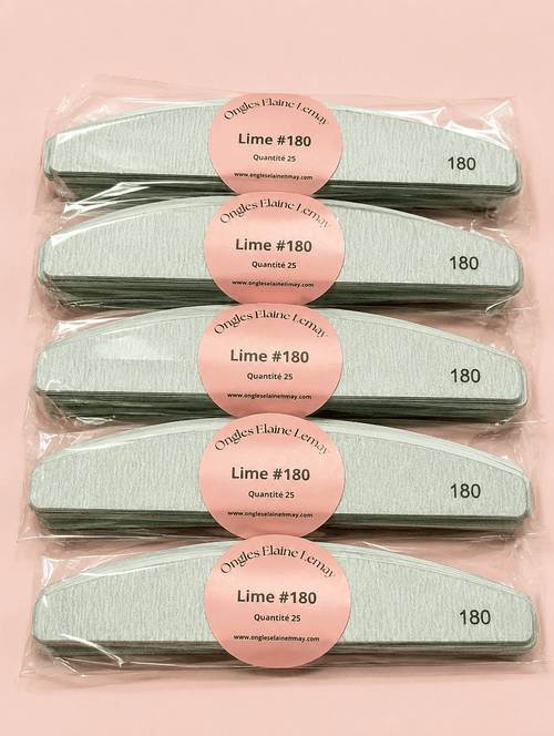 Abrasifs pour lime en métal pqt de 25 grain 180 - Ongles Elaine Lemay
