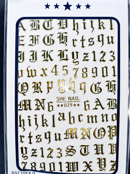 Alphabet or - Ongles Elaine Lemay