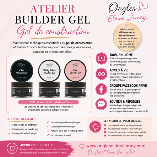 Atelier Builder gel/gel de construction - Ongles Elaine Lemay