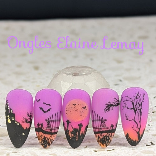 Atelier de Stamping Automne et Halloween - Ongles Elaine Lemay