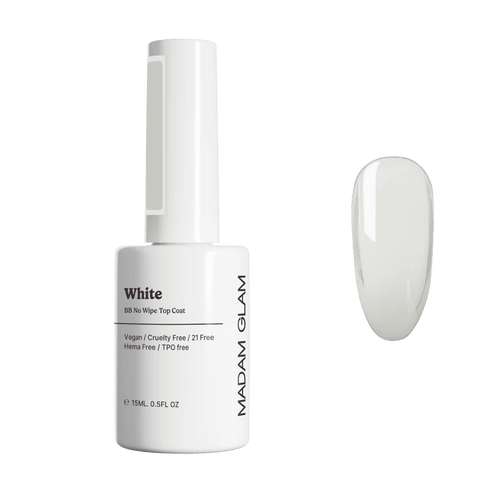 BB White Top coat - Ongles Elaine Lemay