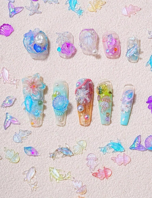 Bijoux style océan pqt de 100 - Ongles Elaine Lemay